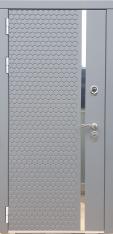 Дверь Тип 8966 МГ - МДФ силк титан+нерж/МДФ