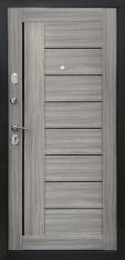Дверь Тип 8942 В ДП - Темное серебро/МДФ 22мм Царга Дуб дымчатый(черная лакобель)